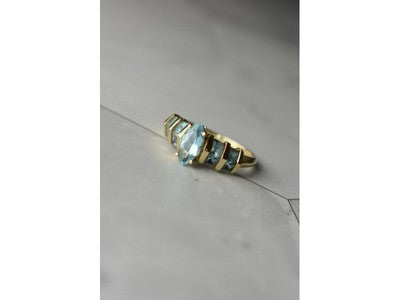 14K Yellow Gold Topaz Ring Size 9