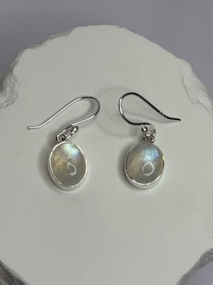 925 Sterling Silver Moonstone Earrings Length 1.1 Inch