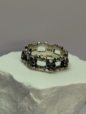 925 Sterling Silver Skull Ring Size 10.5