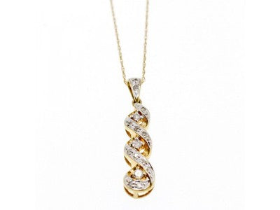 10K Yellow Gold Diamonds Chain With Pendant
