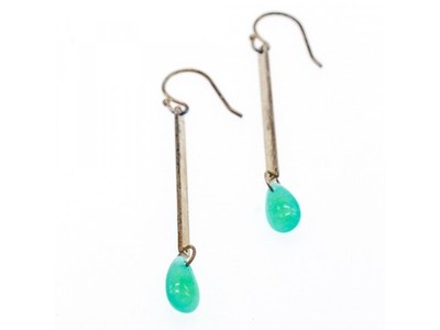 925 Sterling Silver Turquoise Agate Earrings
