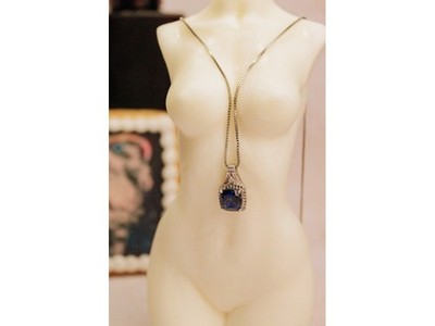925 Sterling Silver Sapphire & Diamond Chain With Pendant