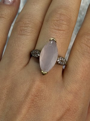 925 Sterling Silver Alpanite & CZ Ring Size 10.5