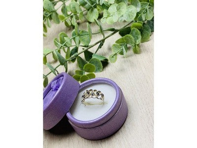 925 Sterling Silver Dark Blue Spinel "Love" Ring Size 8