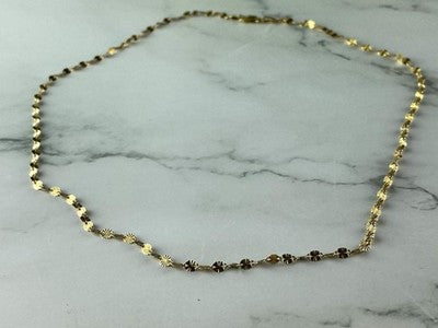 925 Sterling Silver Gold Plated Necklace Italy