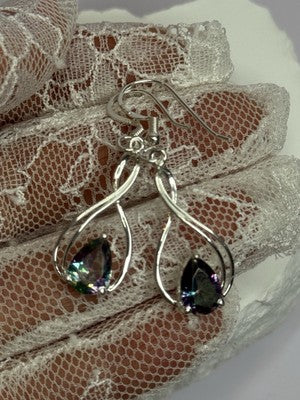 925 Sterling Silver Alexandrite Earrings Length 1.8 Inch