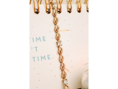 925 Sterling Silver Gold Plated Topaz Bracelet