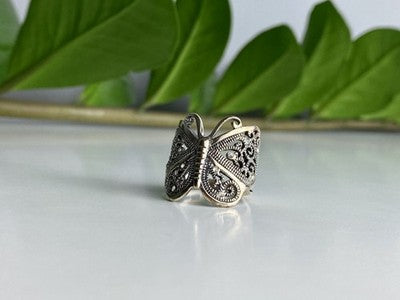 925 Sterling Silver CZ "Butterfly" Ring Size 7