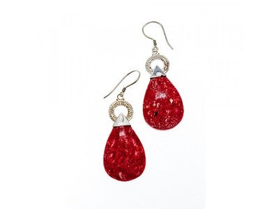 Vintage 925 Sterling Silver Red Jasper Earrings