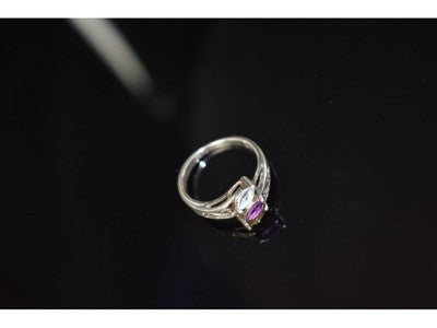 925 Sterling Silver Topaz, Amethyst & Peridot Ring Size 7