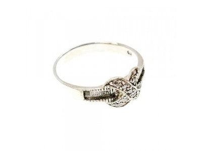 Vintage 925 Sterling Silver CZ Ring Size 9