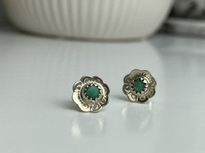 925 Sterling Silver Malachite Stud Earrings