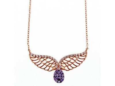 925 Sterling Silver Gold Plated CZ Necklace Turkey