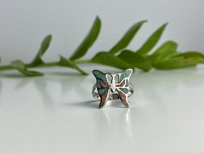 Ring "butterfly" With Enamel Size 6.5