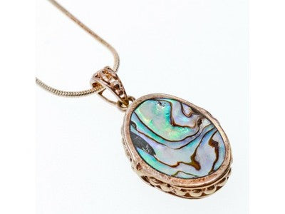 Vintage 925 Sterling Silver Haliotis Chain with Pendant