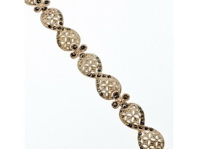 925 Sterling Silver Marcasites Openwork Bracelet Size 7 IN