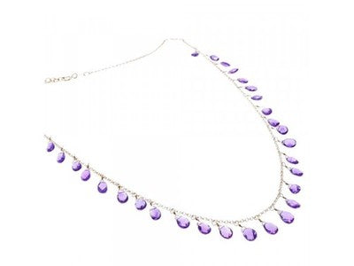 925 Sterling Silver Jewelry Glass Necklace