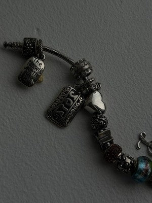 Donatella 925 Sterling Silver 19 Charms Bracelet