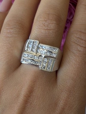 Elegant Design 925 Sterling Silver Beryl Ring Size 10