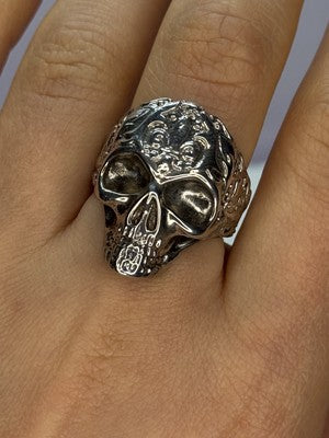 925 Sterling Silver Skull Custom Ring Size 8