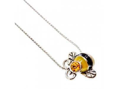 Chain With Pendant "Bee" ( CZ & Enamel )