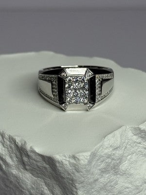 925 Sterling Silver CZ Men'S Ring Size 12