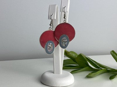 925 Sterling Silver Haliotis & Enamel Earrings