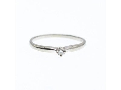 10K White Gold Diamond Ring Size 5.5