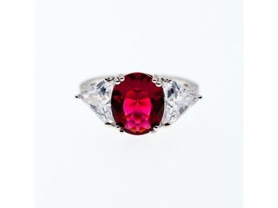 925 Sterling Silver Pink & White CZ Ring Size 12.5