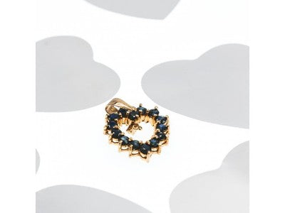 14K Yellow Gold Sapphires & Diamond Pendant