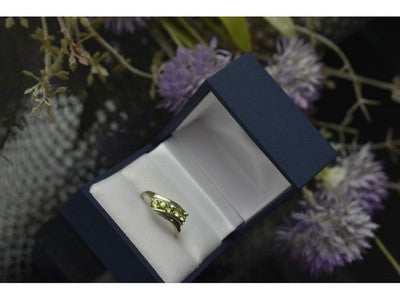 925 Sterling Silver Peridot Ring Size 8.5