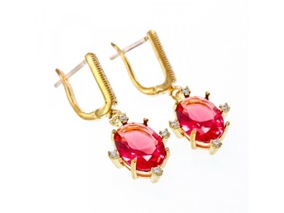 925 Sterling Silver Gold Plated Alpanite & CZ Set
