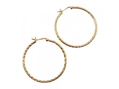 925 Sterling Silver Gold Plated Hoop Earrings