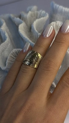 Elegant Italy Milor 925 Sterling Silver Gold Plated Ring Size 6