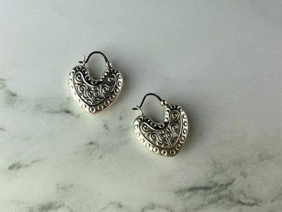 Vintage 925 Sterling Silver "Hearts" Earrings