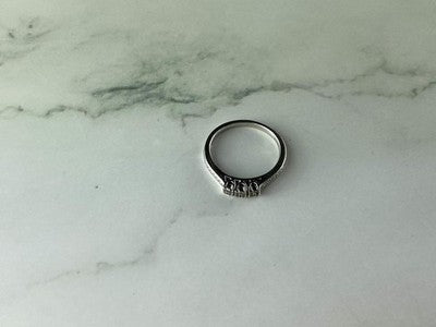 925 Sterling Silver White Topaz Ring Size 6.5