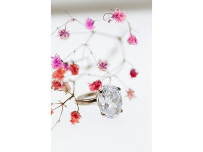 925 Sterling Silver CZ Ring Size 8 Seta
