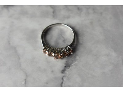 925 Sterling Silver Hessonite Ring Size 8