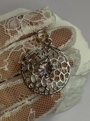 925 Sterling Silver Alexandrite Pendant Length 1.8 Inch