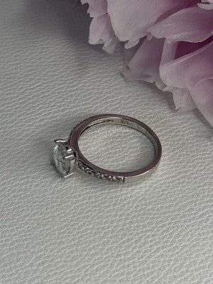 Shiny 925 Sterling Silver CZ Ring Size 10