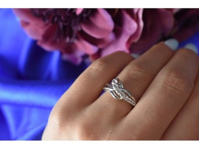 925 Sterling Silver White/Colorless Spinel Ring Size 6.5