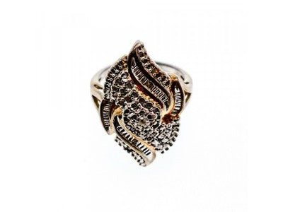 925 Sterling Silver Gold Plated Ring Size 7