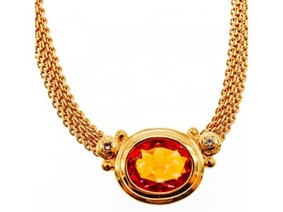 925 Sterling Silver Gold Plated Mystic Topaz Necklace
