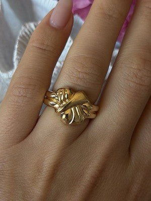 925 Sterling Silver Gold Plated Ring Size 7