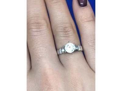 Engagement Ring with 10K white gold plated Size 6.5