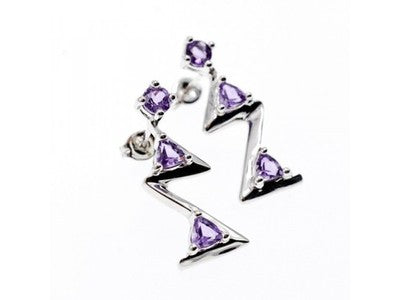 925 Sterling Silver Tourmaline Earrings Italy