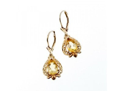 925 Sterling Silver Yellow Tourmaline Earrings