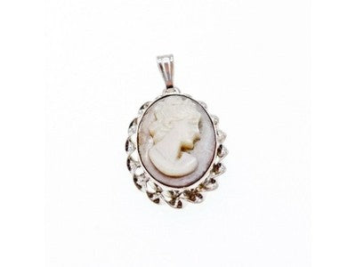 925 Sterling Silver Shell Cameo Pendant