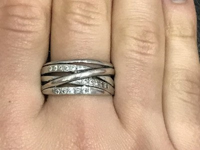 925 Sterling Silver CZ Ring Size 10
