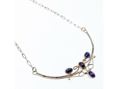 925 Sterling Silver Iolite Necklace